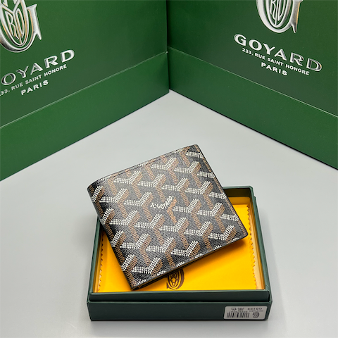 کیف پول پرمیوم کوالیتی گویارد مشکی قهوه ای / GOYARD WALLET BROWN BLACK MIX FULLPACK