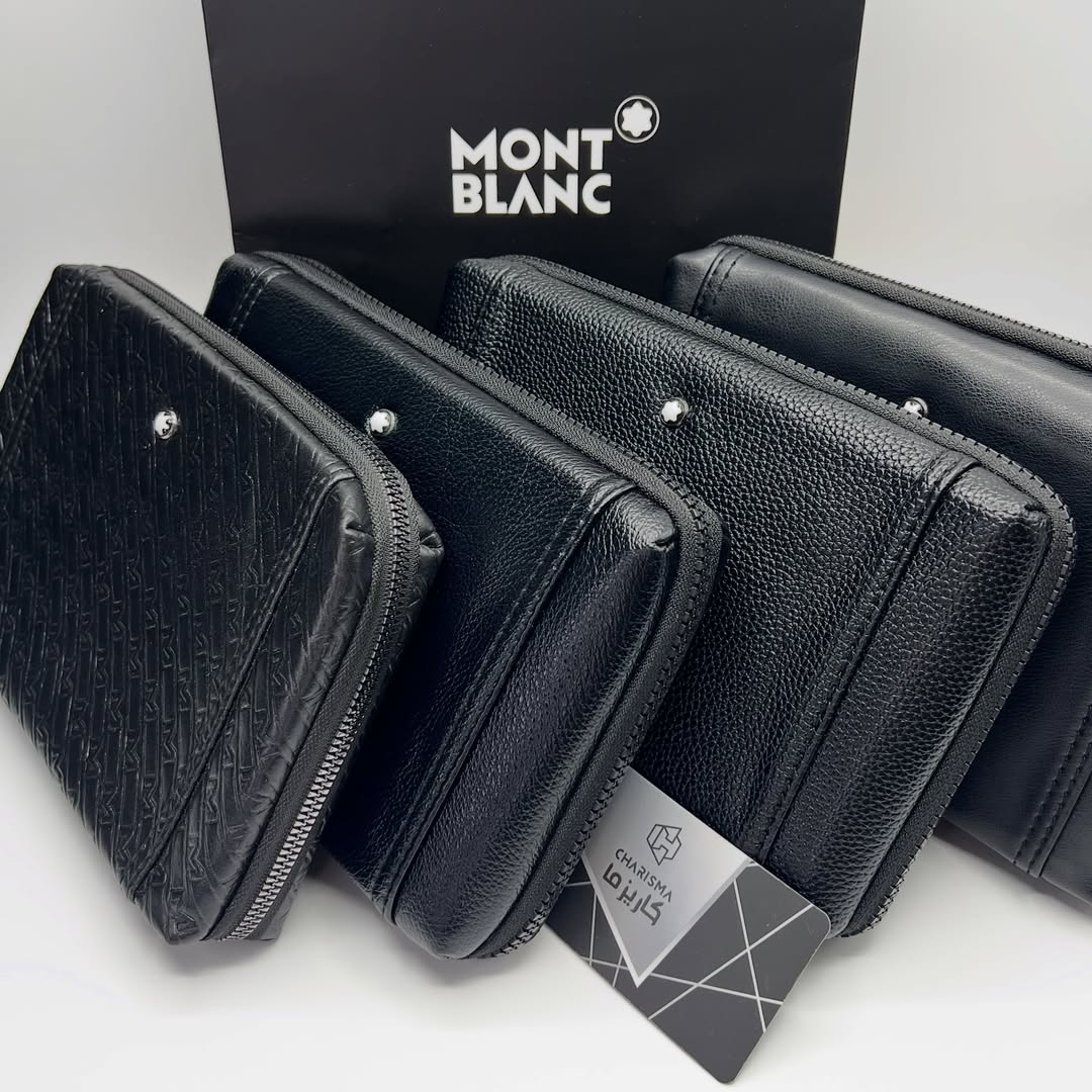 کیف مدارکی | کیف پاسپورتی | کیف تک زیپ مردانه چرم Montblanc