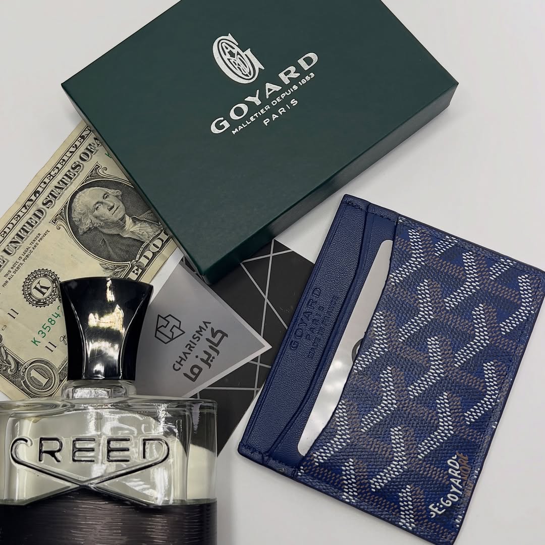 کیف کارت برگه ای ساده گویارد Goyard | جاکارتی Goyard | کیف کارت آبی گویارد BlueGoyard